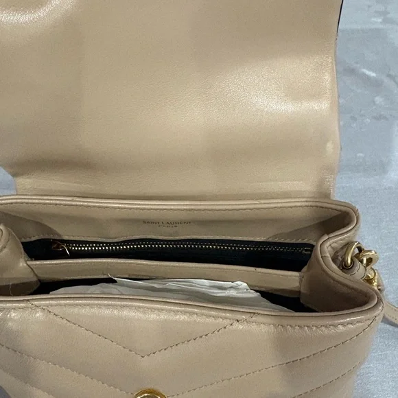Saint Laurent YSL small Toy Lou Lou Tan beige Leather Crossbody Bag - Picture 5 of 13